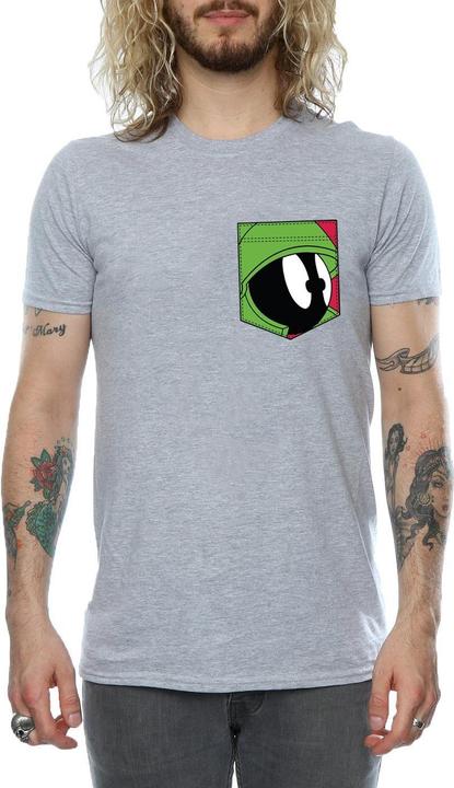 Produktbild Looney Tunes Marvin The Martian Face Faux Pocket TShirt (3XL)
