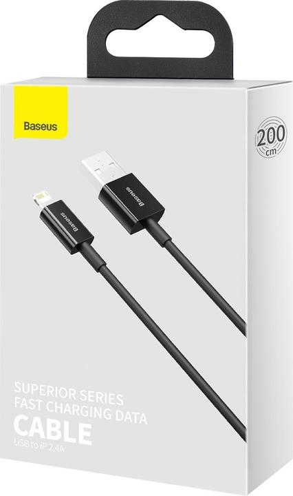 Image du produit Baseus Superior Series Cable USB to iP 2.4A 2m (black) (2 m, USB 2.0)