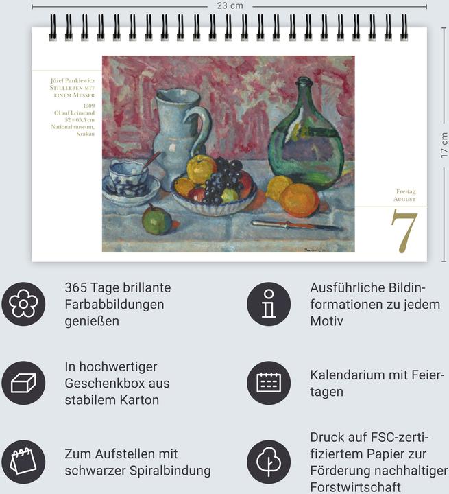 Actual product image Harenberg Eine Reise durch die Welt der Kunst Premiumkalender 2026 - 365 Meisterwerke (23 x 17 cm, Hardcover, German)
