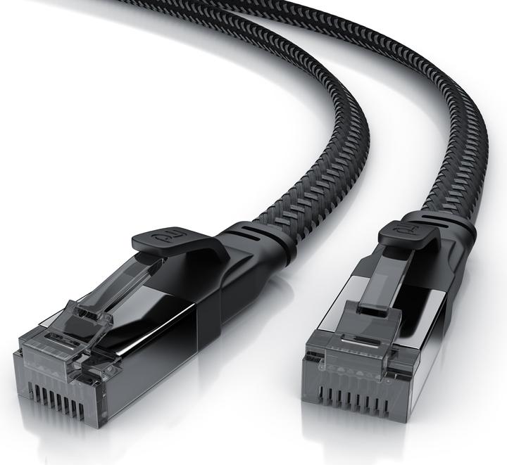 Primewire LAN Kabel CAT.8, RJ-45, Ethernet CAT 8.1 Netzwerkkabel Flach 40 Gbits, Baumwollmantel Patchkabel (U/FTP, CAT8.1, 2 m)