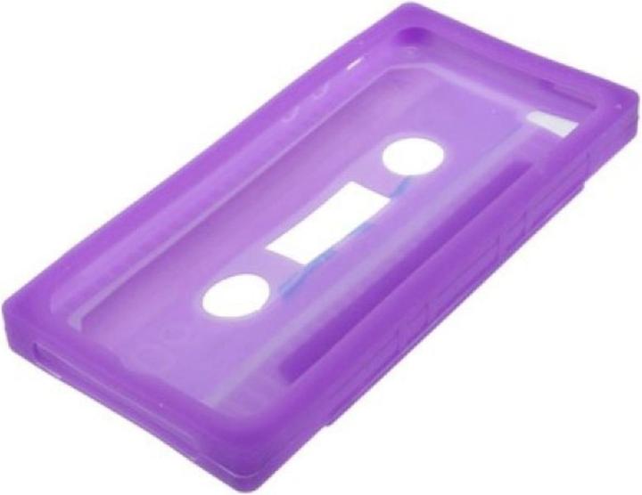 Actual product image König Design Silicone Case Retro Cassette for Mobile iPhone 5 & 5s Purple (Apple iPhone 5)