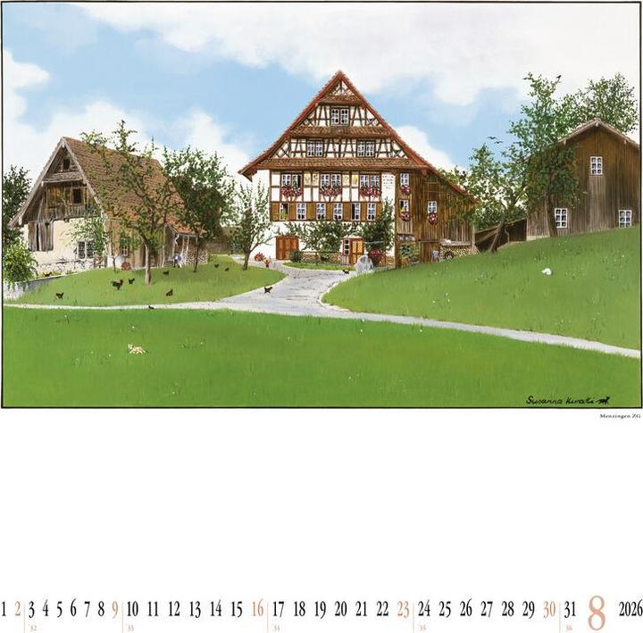 Produktbild SUSANNA Bildkalender Gemalte Bauernhäuser (Harter Einband)