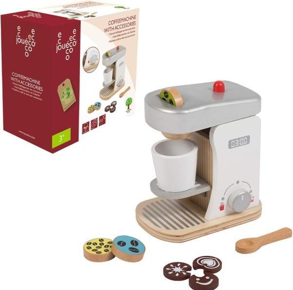Actual product image Jouéco wood coffee with accessories