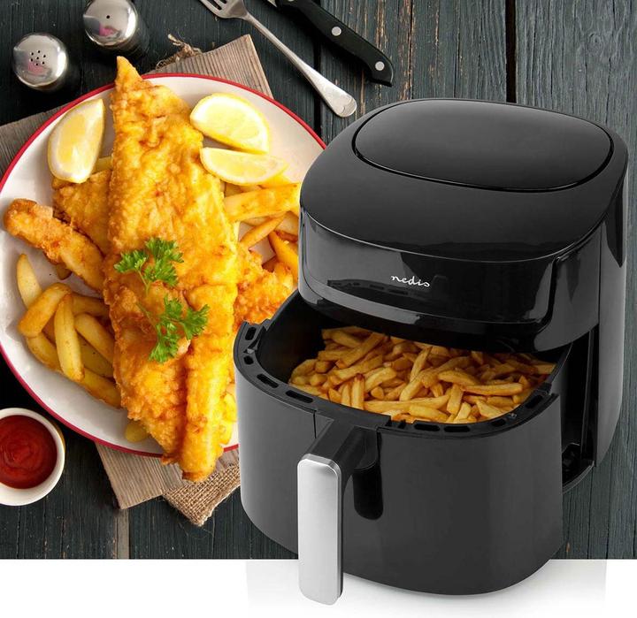 Actual product image Nedis Hot Air Fryer 6.5 l Timer: 60 min Digital Black (EU plug)