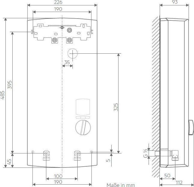 Actual product image AEG Haustechnik DDLE ÖKO TD 18/21/24 kW Fully electronic instantaneous water heater, LCD, ECO function, rain shower