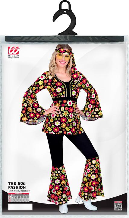 Produktbild Widmann Hippie Style Kostüm Damen Flowers Oberteil, Hose und Stirnband (L)