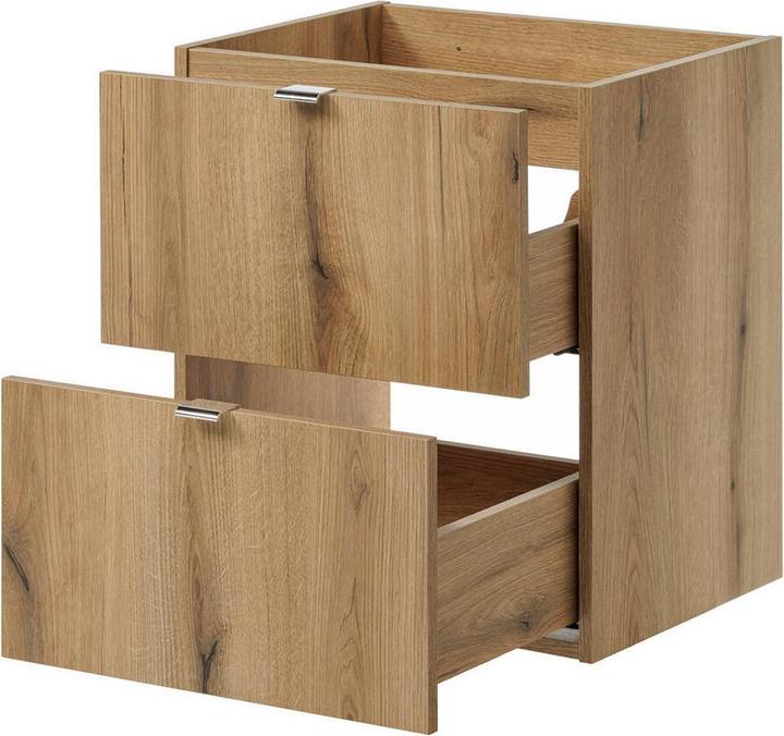 Produktbild En.Casa Waschbeckenunterschrank Newport 50x60x40cm Eichenoptik/Schwarz (50, 57, 40 cm)