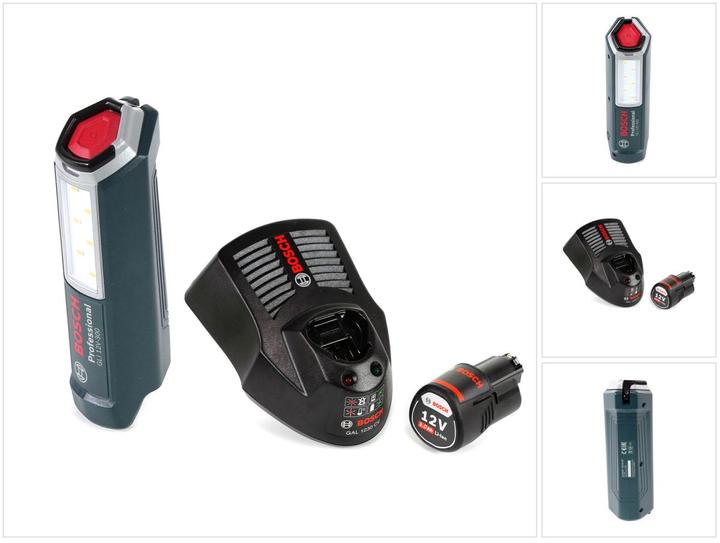 Actual product image Bosch Professional GLI 12V-300 Battery Lamp + 1x GBA 12V 2.0 Ah Battery + GAL 1230 Charger (300 lm)