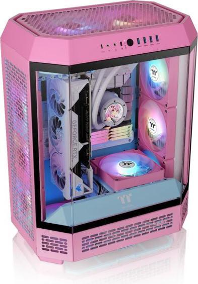 Produktbild Thermaltake The Tower 600 (pink, Tempered Glass x 3) (Mini-ITX, ATX, mATX)