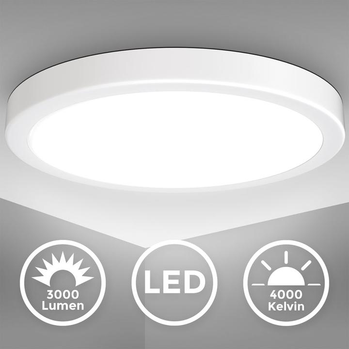 Immagine prodotto B.K.Licht Plafoniera LED, bianca, 1xLED/24W (3000 lm)