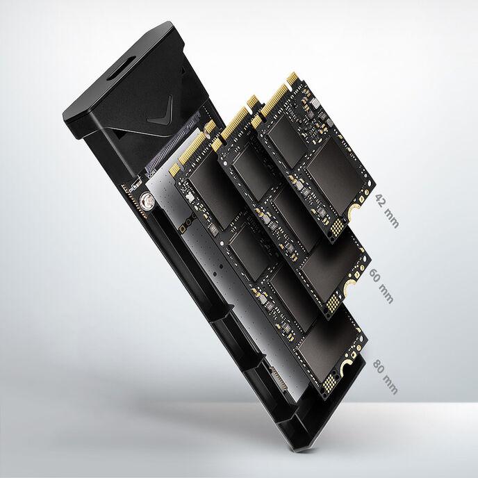 Produktbild Axagon Boitier externe USB 3.2 EEM2-UB2 - NVMe M.2 Type 2280 (Noir) (M.2 2280)