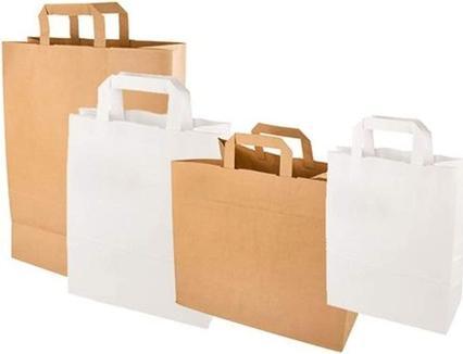 Produktbild Papstar Papier-Tragetasche, 320 x 170 x 270 mm, weiss aus Kraftpapier, 70 g/qm, Tragkraft: 5 kg, mit Tragegr (Geschenktüte, 50 x)
