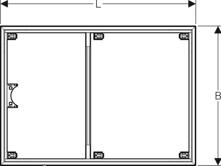 Actual product image Geberit installation frame for shower areas Setaplano over 100 cm, for 6 feet, 154.484.00.1, 140x100