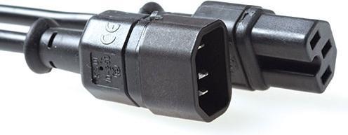 Produktbild AK5233 Schwarz 1.2m C14-Koppler C15-Koppler Stromkabel (1.20 m)