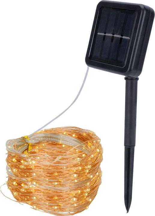 Casativo Kupferdraht Lichterkette, solarbetrieben, 22 m, 200 warmweisse LEDs, IP44 (0.19 m)