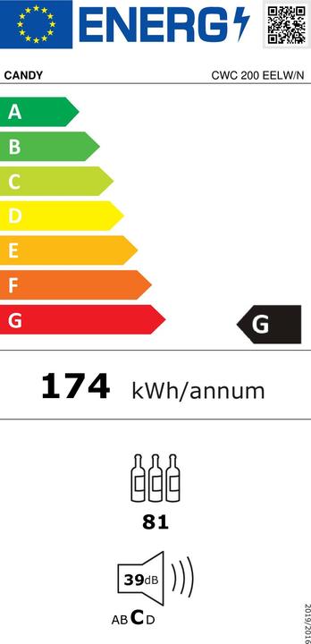 Energy Label Candy DiVino CWC 200 EELW/N Freestanding
