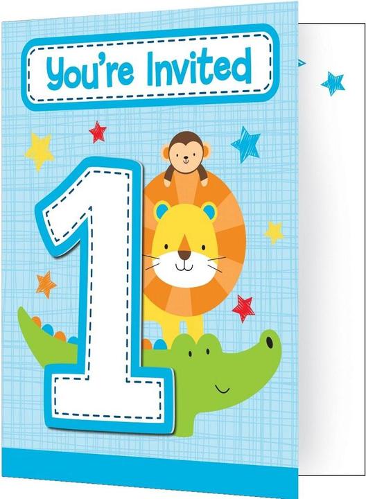 Immagine prodotto Creative Party Inviti 1° compleanno bambino Safari