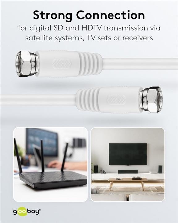 Actual product image Goobay F standard connection cable (80 dB, Antenna cable)