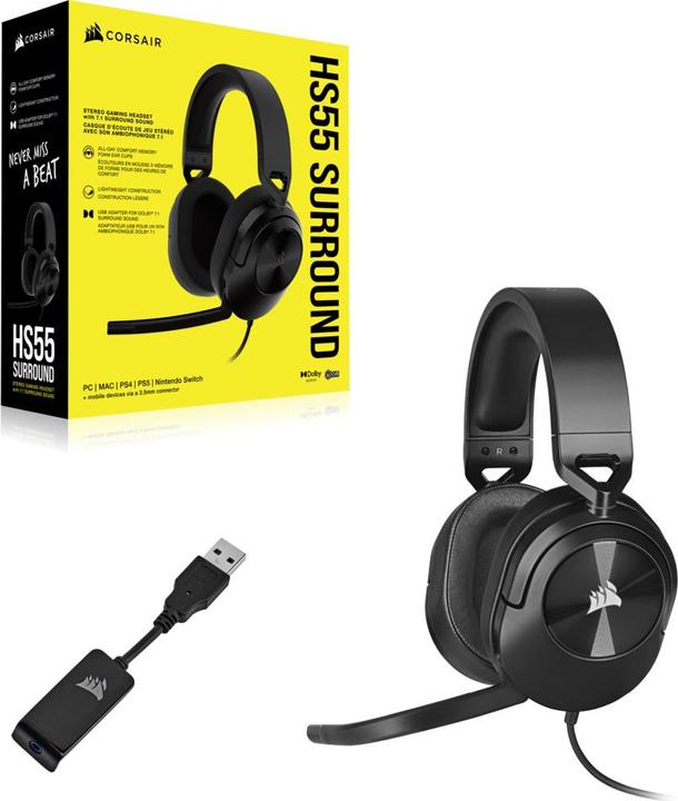 Image du produit Corsair HS55 Surround carbone (Filaire)