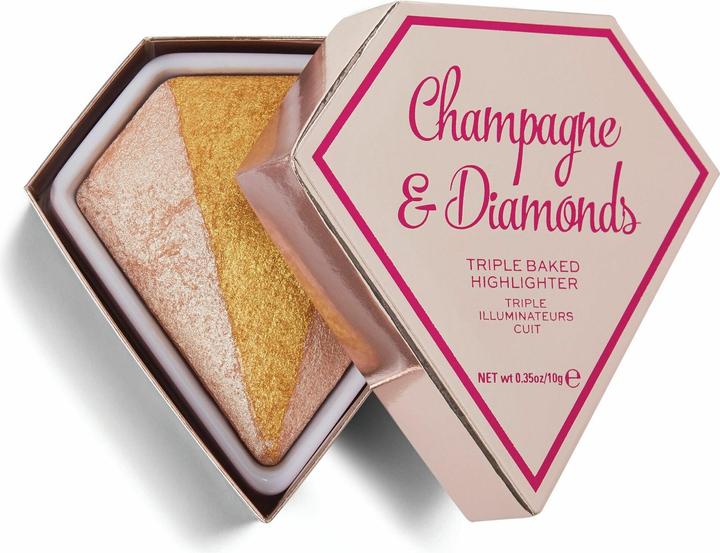 Produktbild Makeup Revolution I Heart Makeup Triple Baked Highlighter (Champagne & Diamonds, Highlighter, Bronzer, 10 g)