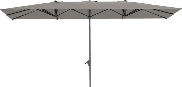Actual product image Swisshandel24 Doppelsonnenschirm mit Kurbel 451x264 cm, Alu, Dunkelgrau (2.64 m)