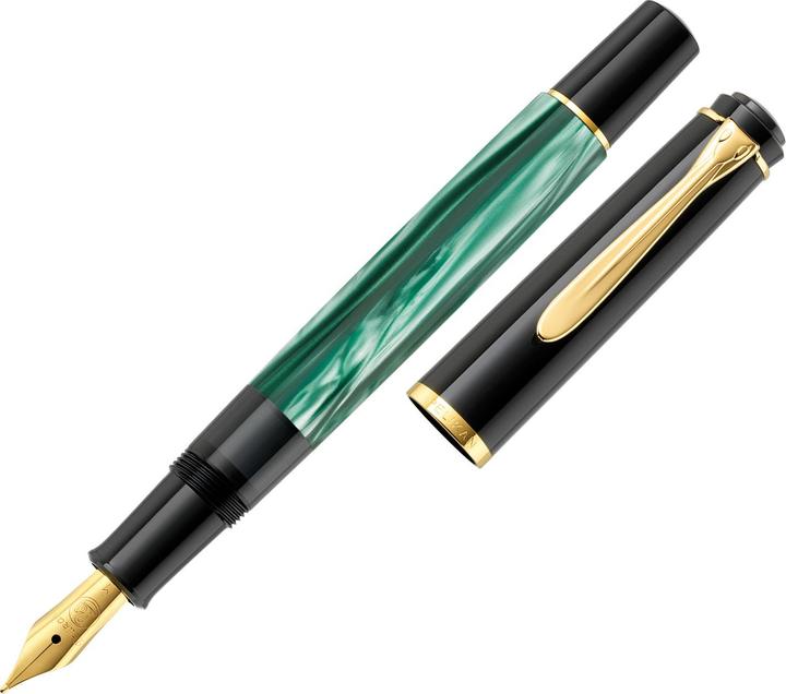 Actual product image Pelikan Fountain pen (Green, Gold, Black, Marble color, 1 x)