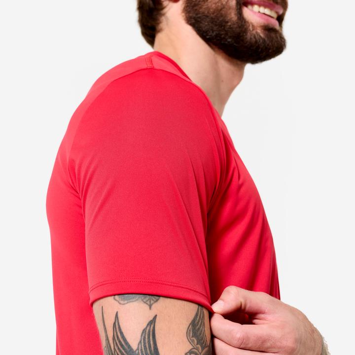 Produktbild Domyos T-Shirt Herren atmungsaktiv Rundhalsausschnitt - rot (XL)