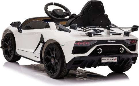 Produktbild Es-toys Kinderfahrzeug weiss - Elektro Auto "Lamborghini Aventador SVJ" - Lizenziert - 12V7AH, 2 Motoren- 2 (12 V)