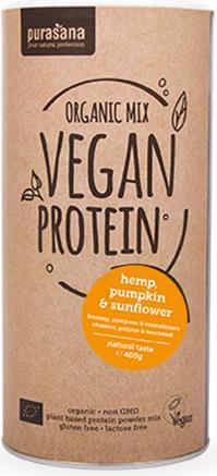 Produktbild Purasana Vegan Protein Mix - Hemp / Pumpkin & Sunflower (400g Dose) (Natur, 1 Stk., 400 g)