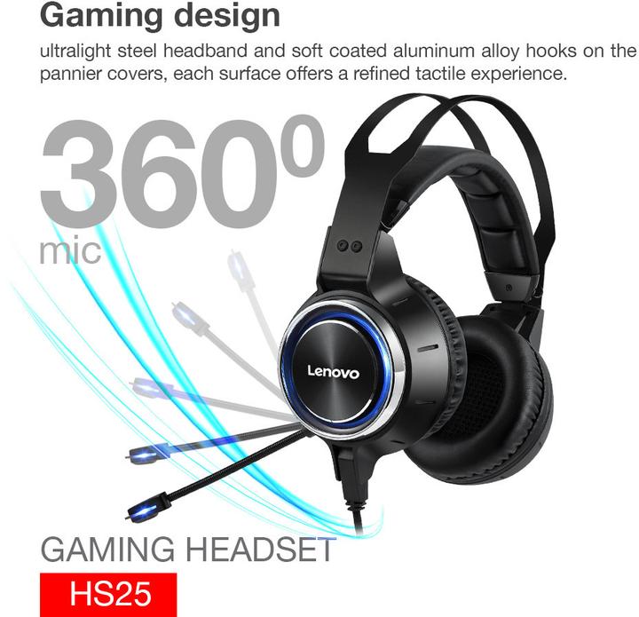 Image du produit Lenovo Casque de jeu HS25 (Filaire)