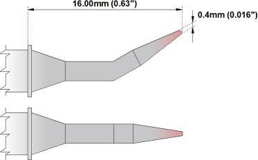 Actual product image Thermaltronics Bent Sharp 30deg 0.4mm (0.016") (Soldering tip)