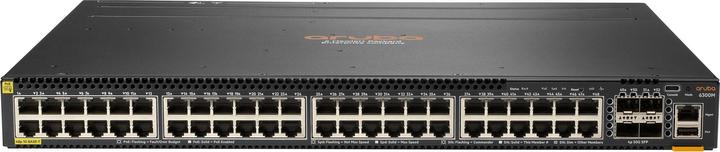 Image du produit HPE Commutateur E Aruba, 48 ports PoE et 4 ports SFP56, couche 3, empilable, 1U, une touche (48 Ports)