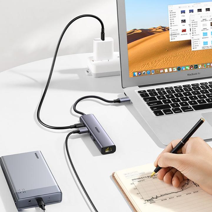 Immagine prodotto Ugreen Gigabit Ethernet Adapter Hub mit USB PD (USB-C, 4 Porti)