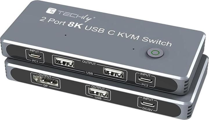 Techly KVM USB-C Switch 8K DisplayPort