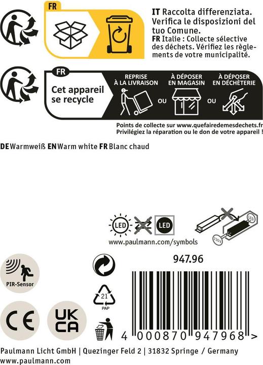 Produktbild Paulmann Pollerleuchte Alara (600 lm, IP44)