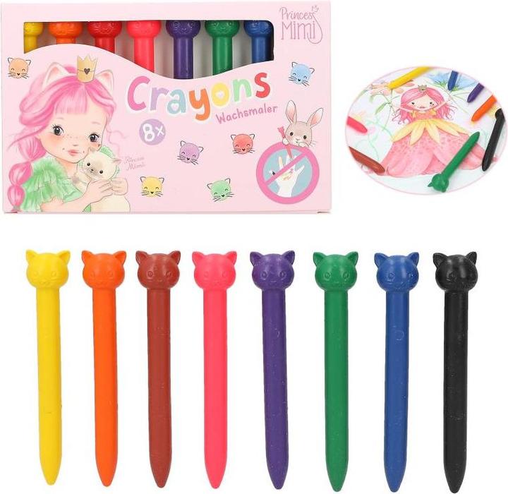 Immagine prodotto Magni Pastello a cera Princess Mimi con topper 8 colori 8 pezzi (Multicolore, 8 x)
