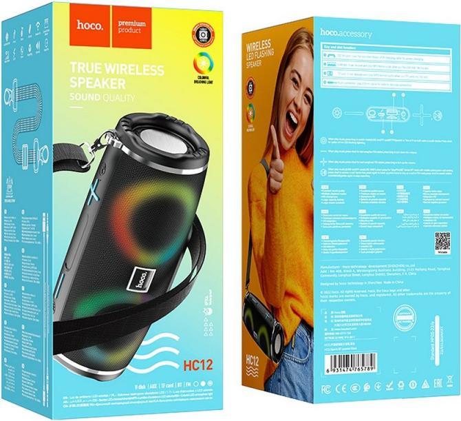 Actual product image Hoco - Wireless Speaker Sports (HC12) - Bluetooth 5.0, Shoulder Strap, 10W - Black