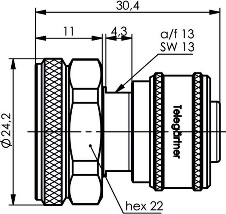 Produktbild Telegärtner Adapter 4.3-10 auf 2.2-5 (m-m) Screw Type auf