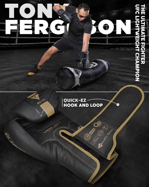 Actual product image Rdx Boxing Gloves F6 Matte Golden-16OZ (16 OZ)