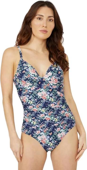 Debenhams Womens/Ladies Floral Twisted One Piece Swimsuit (38 D)