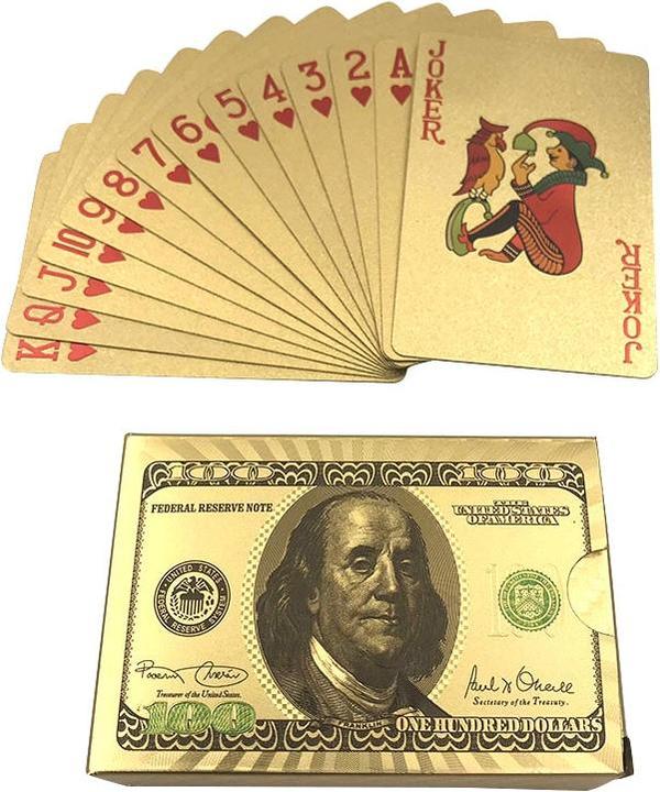 Immagine prodotto JTI Carte da gioco - pacchetto di carte con placcatura in oro 24 carati, USD