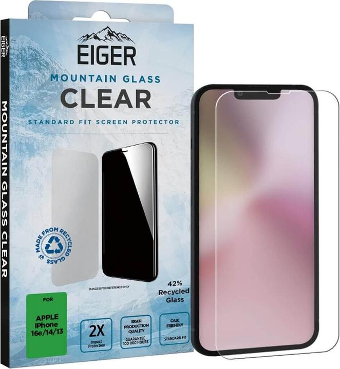 Actual product image Eiger Mountain Glass Clear (1 Piece, Apple iPhone SE (3rd Gen), Apple iPhone 14, Apple iPhone 13)