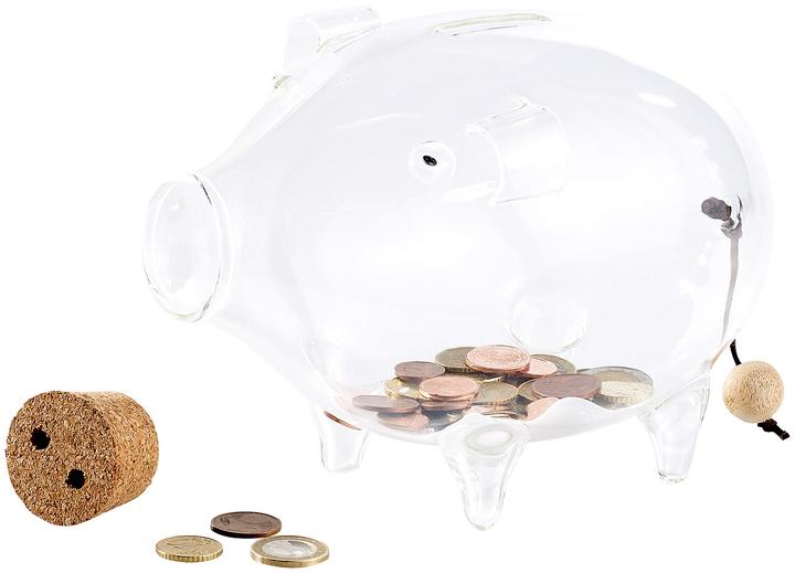 Produktbild Carlo Milano Deko XL Sparschwein aus glas, 21 cm
