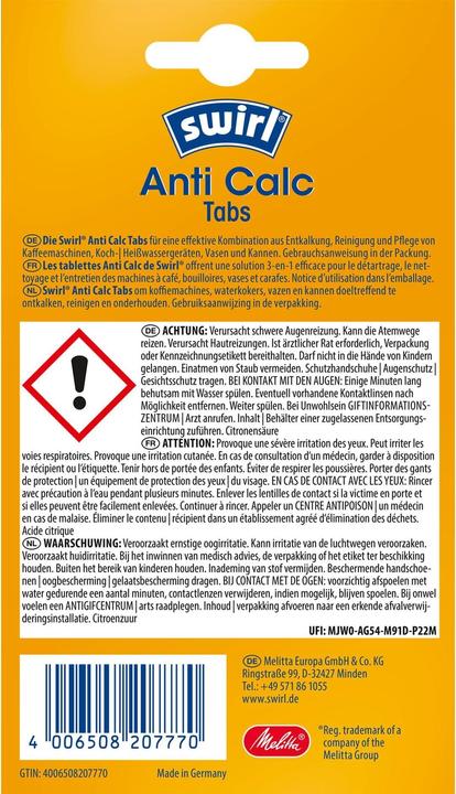 Image du produit Swirl Détartrant Anti Calc Tabs 4 pièces (0 ml)