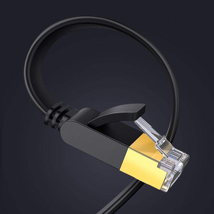 Image du produit Ugreen Câble réseau plat Ethernet RJ45, Cat.7, STP, 0.5m (Noir) (U/FTP, CAT7, 0.50 m)