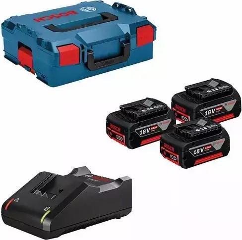 Produktbild Bosch Professional 3 Akkus GBA 18V 5,0Ah, Ladegerät GAL18V-40 (18 V)