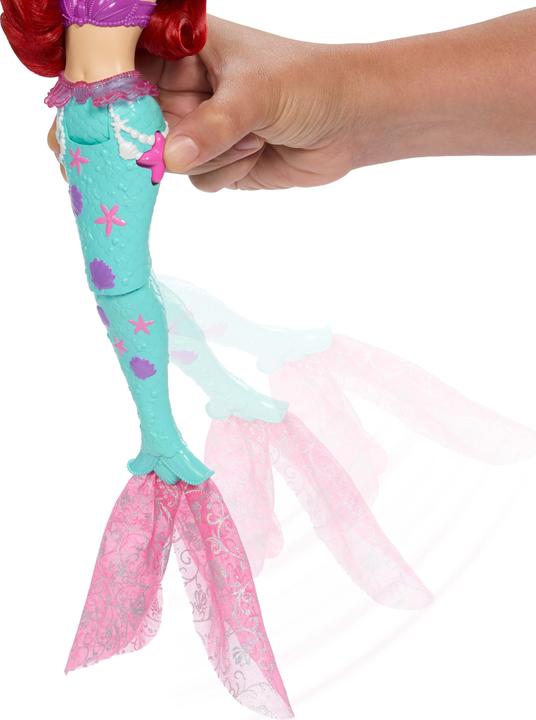 Actual product image Mattel Disney Princess Ocean Friends Ariel Swimming Mermaid Doll with Squirt Toy, Figure & 4 Accessories