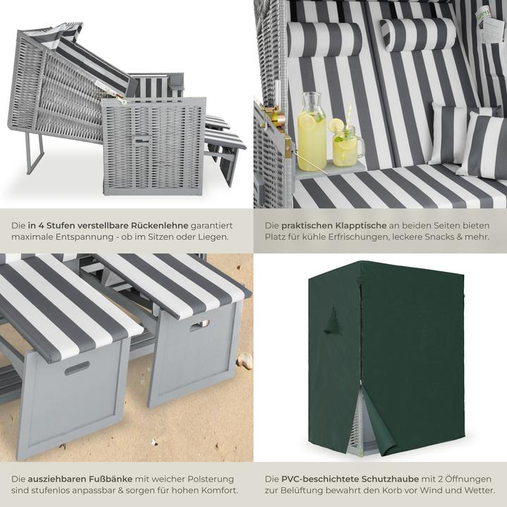 Actual product image tectake Beach chair incl. protective cover