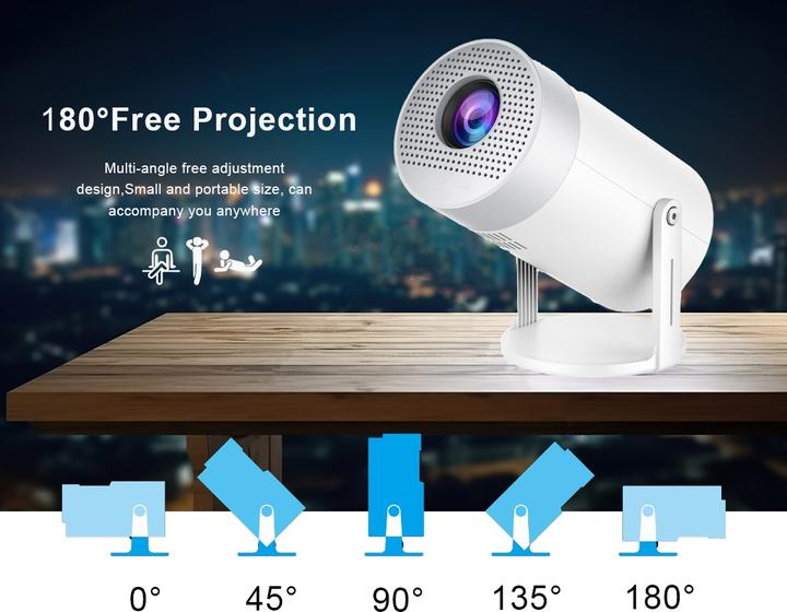 Produktbild PhoneLook Projektor Multimedia HG50 LED HD Beamer Heimkino mit Screen Mirroring (Android 12, WiFi 6) (HD, 300 lm)