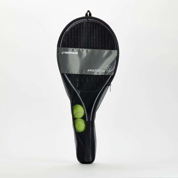 Immagine prodotto Decathlon Tennisset Erwachsene Essential - 2 Schläger 2 Bälle 1 Hülle (828 g)